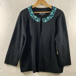 Womens Beaded‎ Cardigan Sweater Sz M/L Office Evening Statement New
